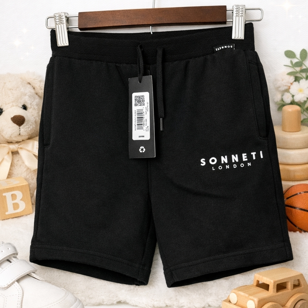 Sonneti London Kids Black Logo Sweat Shorts NWT Size M